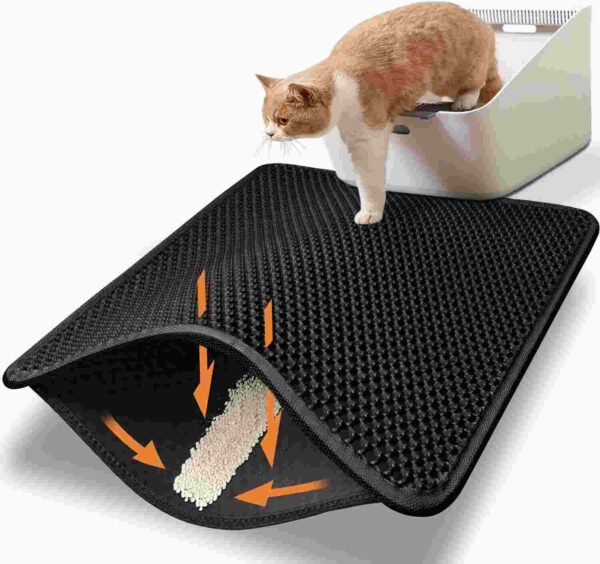 Conlun cat litter mat with double-layer design for trapping litter