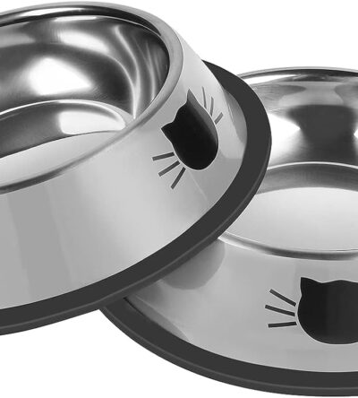 Small cat food bowls with non-slip base for kittens and small cats