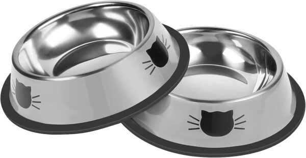 Small cat food bowls with non-slip base for kittens and small cats