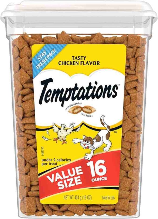 Temptations Tasty Chicken Flavor Cat Treats in 16 oz stay-fresh container